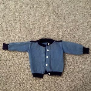 Gorgeous vintage blue handmade baby cardigan
